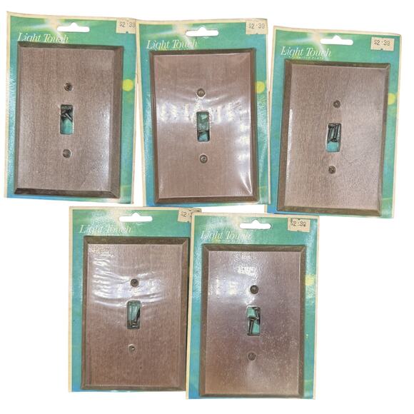 Light Touch Other - 🪵 Light Touch Faux Wood Wall Plate Lot Vintage Retro Switch Cover MCM Home